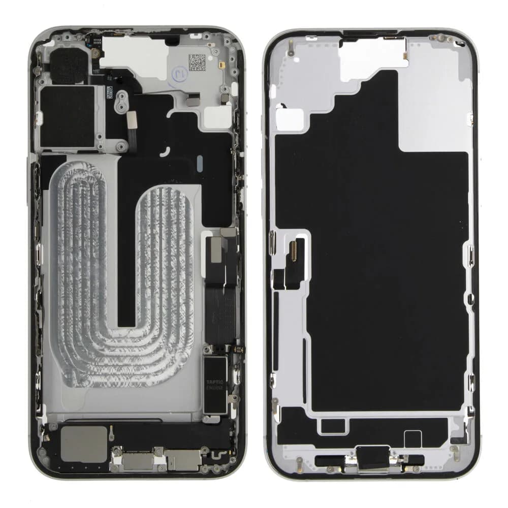 Middle frame iPhone 16 Plus incl. small parts - Pulled B - White