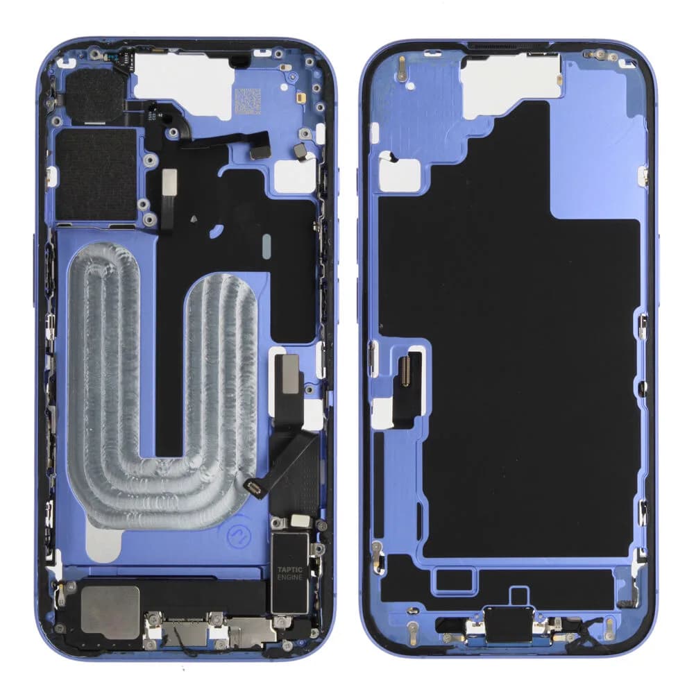 Middle frame incl. small parts iPhone 16 - Pulled A - Blue