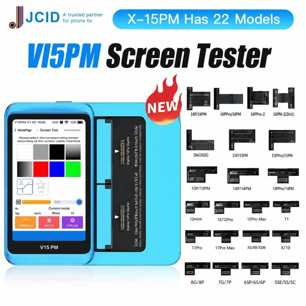 JCID V15PM Screen Tester for iPhone X XS 11 12 13 14 15 16 17 Pro Max Plus Mini