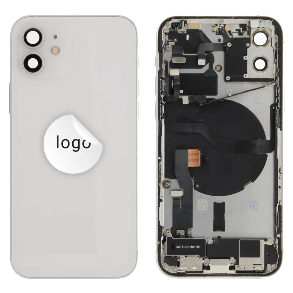Rear cover incl. small parts iPhone 12 - Pulled C - White