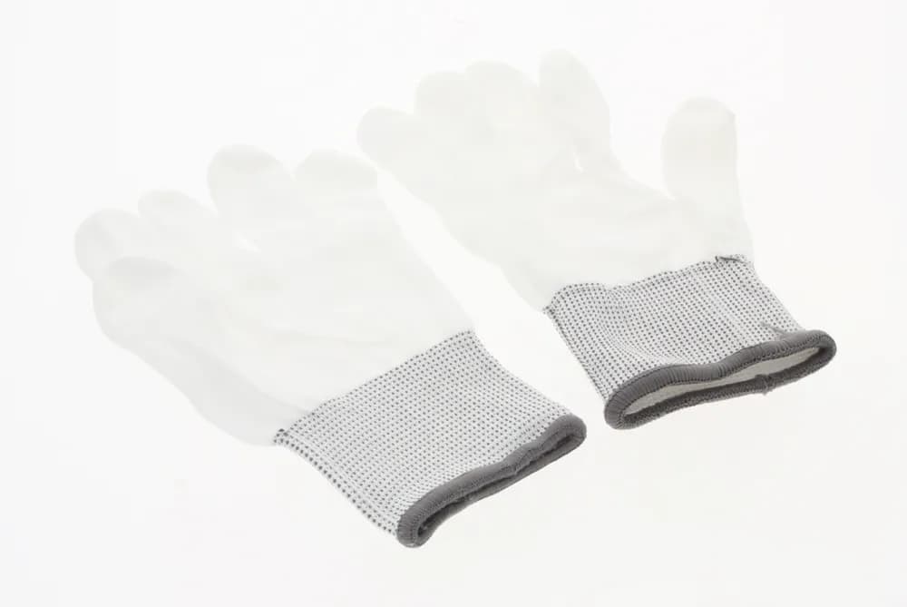 ESD Gloves with coated Fingertips (white), Size L