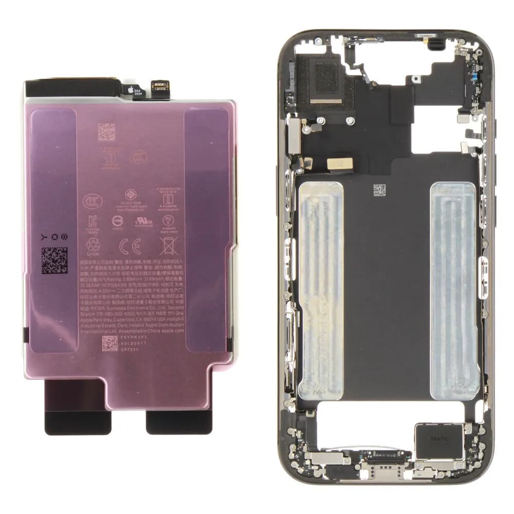 Middle frame incl. battery Apple iPhone Air - Original - Black