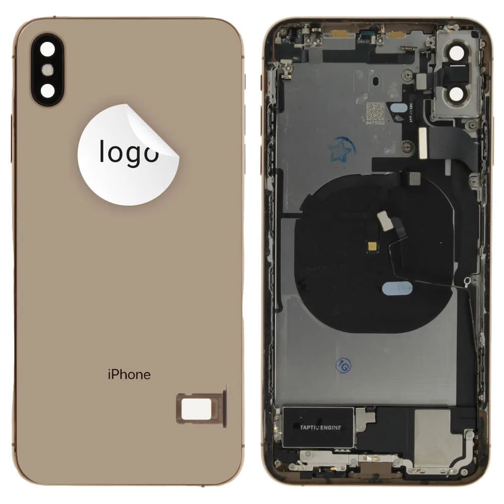 Back cover incl. small parts iPhone XS Max - Pulled A - Gold