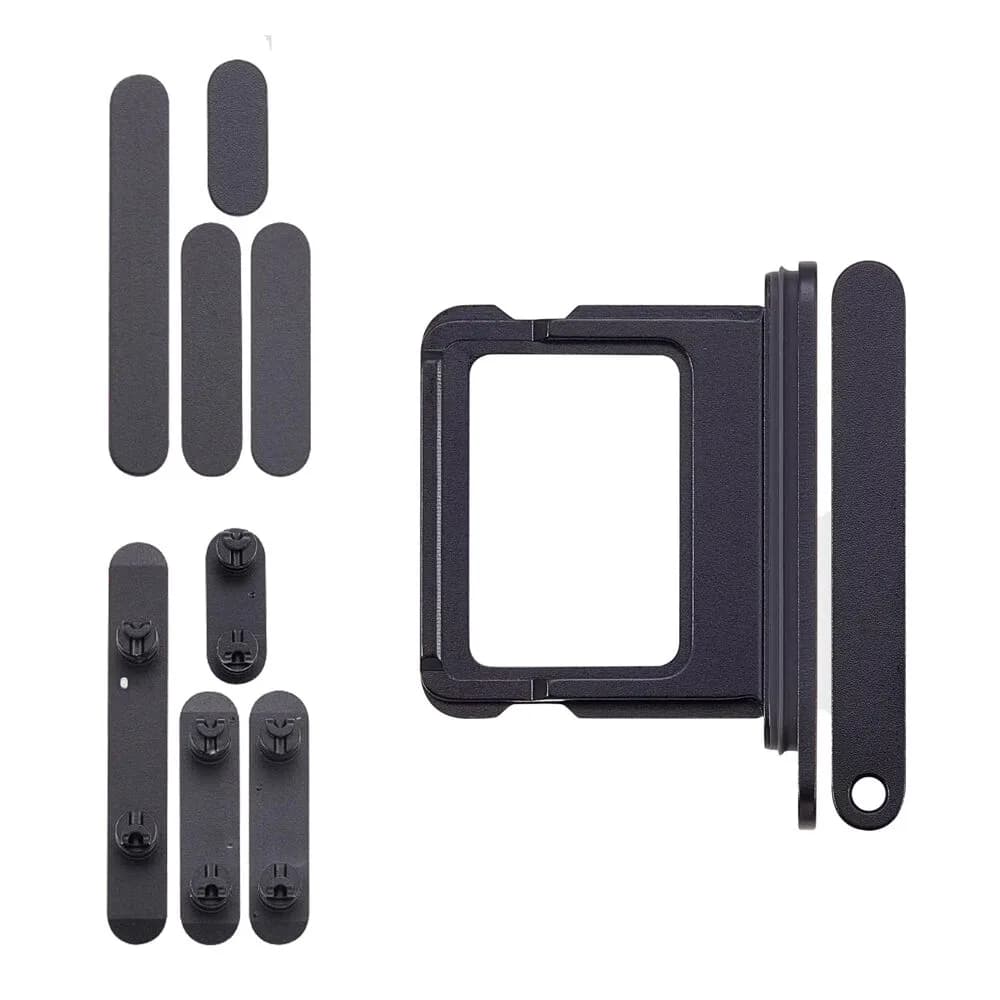 Keyset incl. SIM card tray iPhone 16 Plus - Pulled - Black