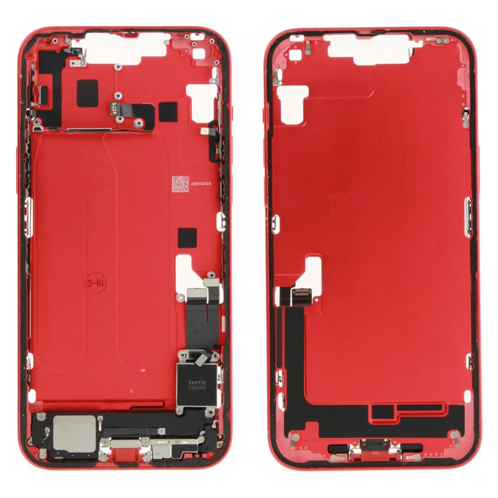 Middle frame iPhone 14 Plus incl. small parts - Pulled B - Red