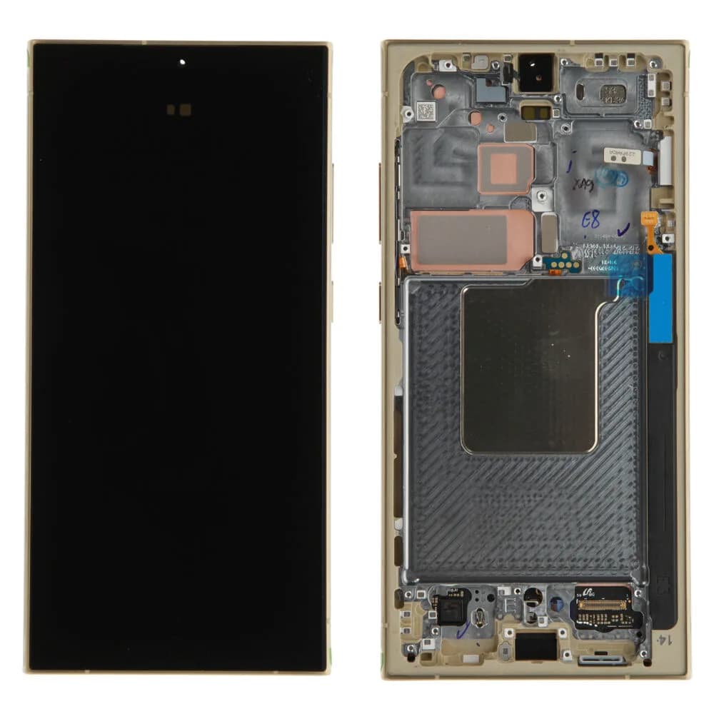 Display incl. pre-assembled frame Samsung Galaxy S24 Ultra - Original - Titanium Yellow