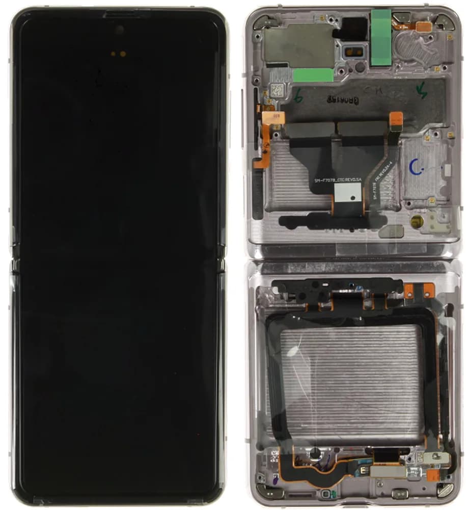 Display excl. camera Samsung Galaxy Z Flip (5G) - Original - Cloud White