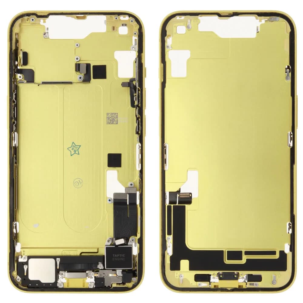 Middle frame incl. small parts iPhone 14 - Pulled A - Yellow