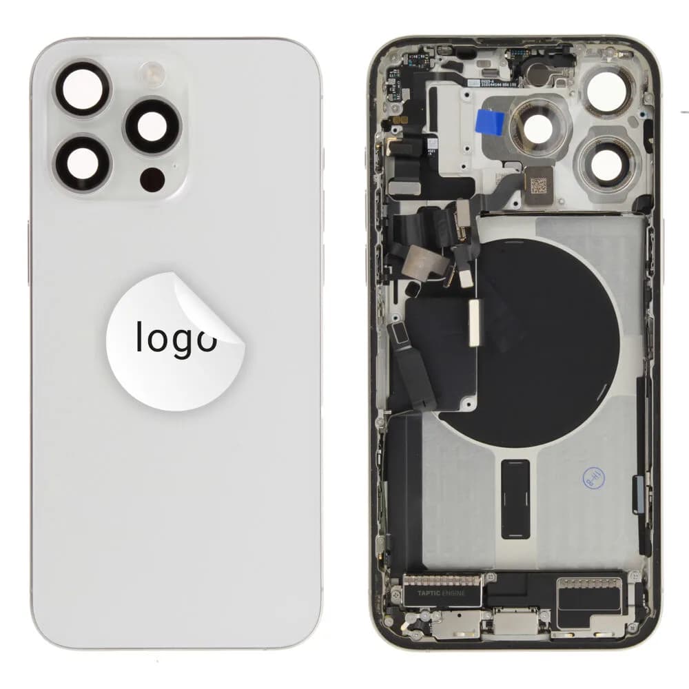 Rear cover incl. small parts iPhone 15 Pro Max - Pulled C - White