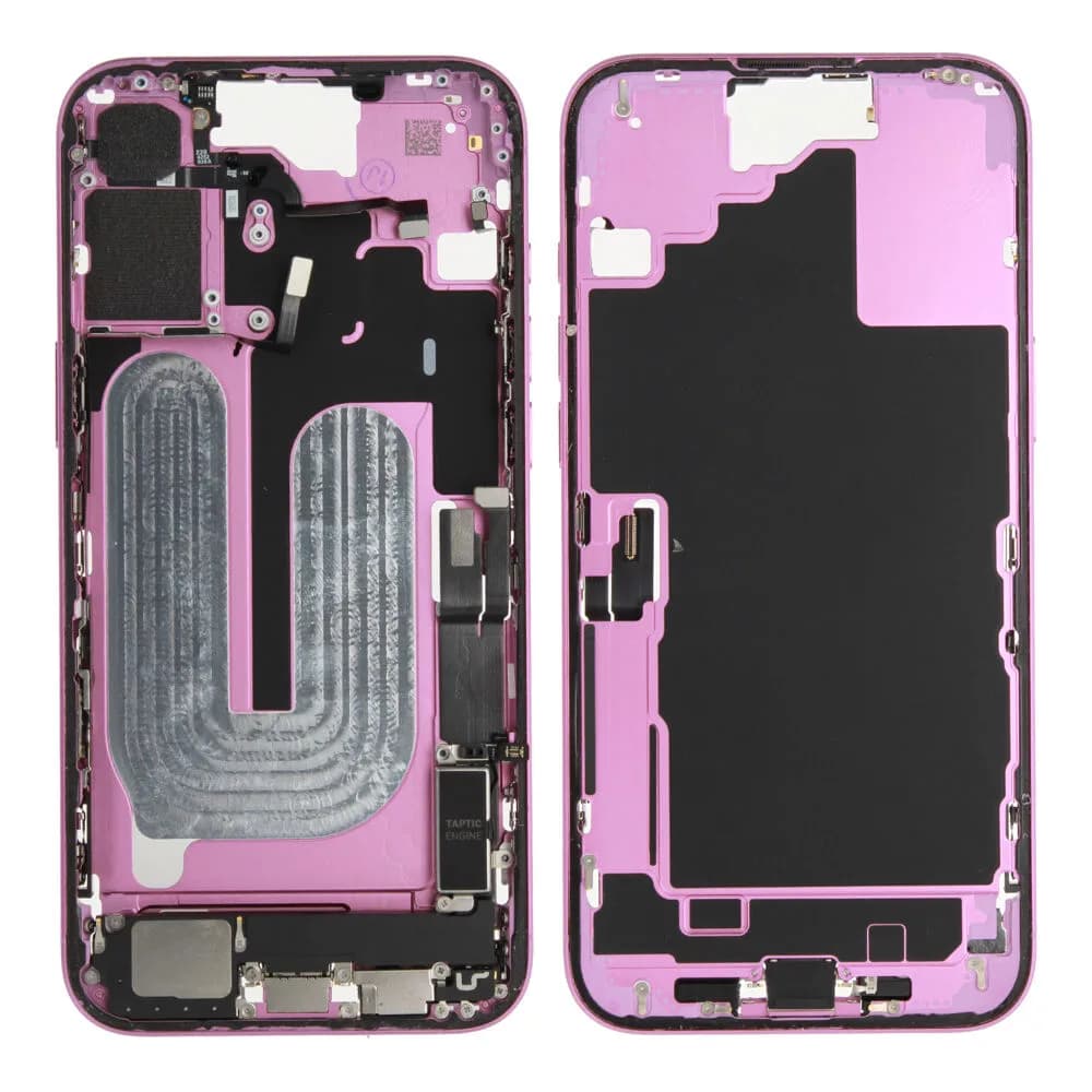 Middle frame iPhone 16 Plus incl. small parts - Pulled A - Pink