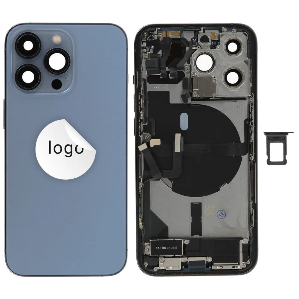 Rear cover incl. small parts iPhone 13 Pro - Pulled C - Blue