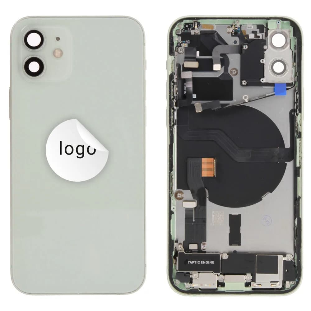 Rear cover incl. small parts iPhone 12 - Pulled A - Green