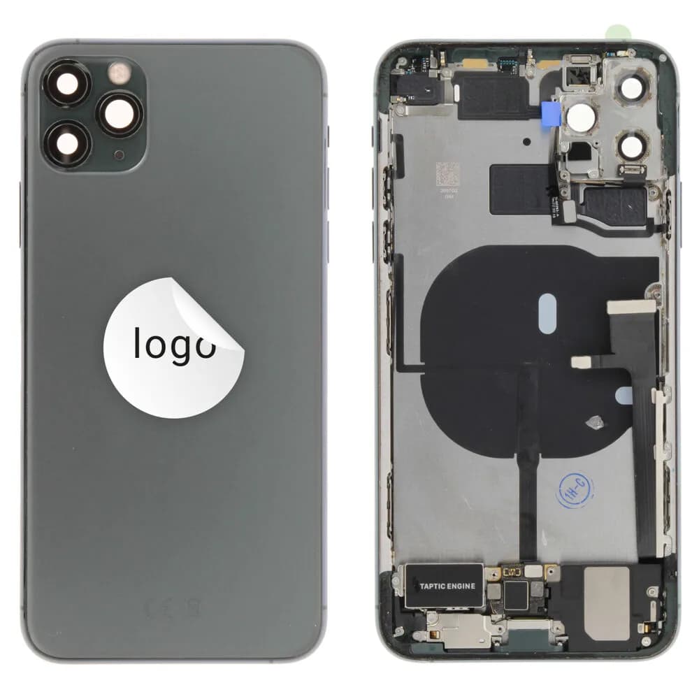 Rear cover incl. small parts iPhone 11 Pro Max - Pulled B - Green