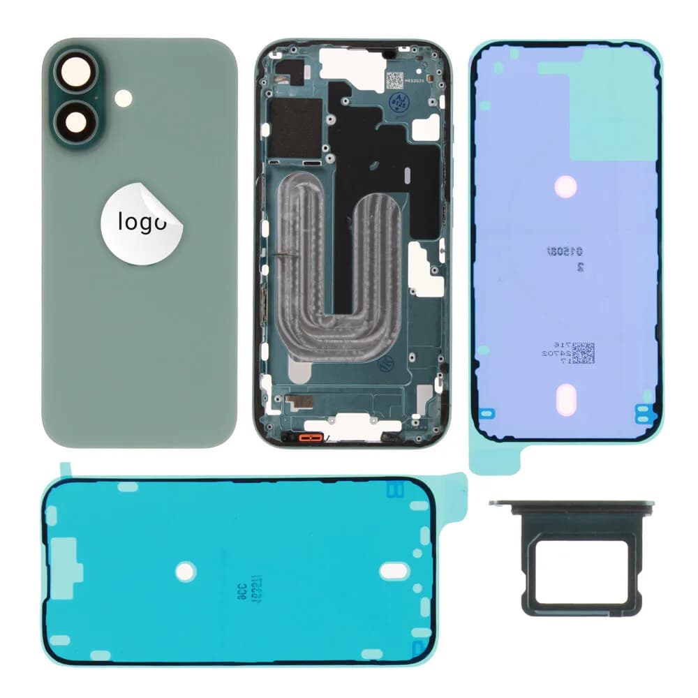Rear cover excl. small parts iPhone 16 - Pulled A - Green