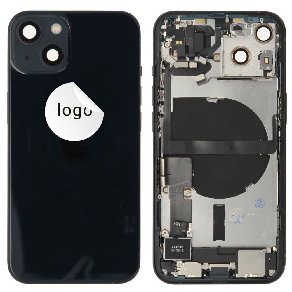 Rear cover incl. small parts iPhone 13 - Pulled C - Black