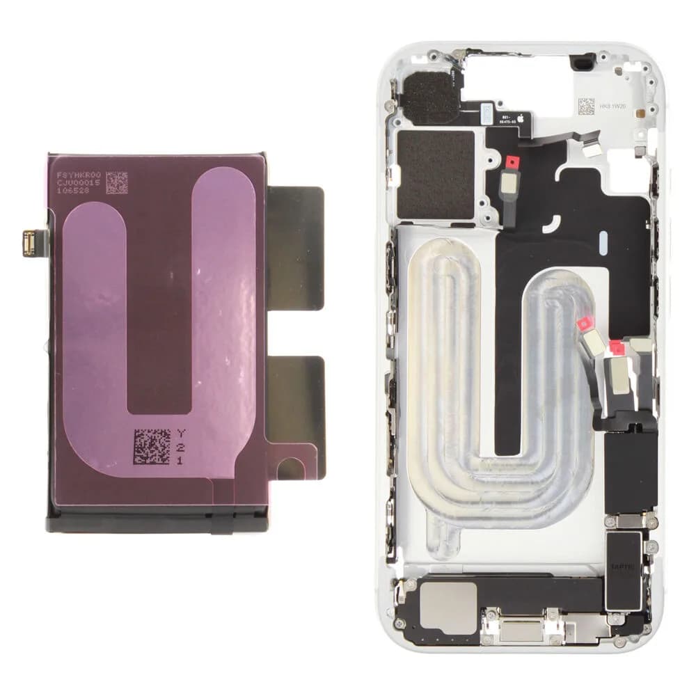 Middle frame incl. battery iPhone 17 - Original - White