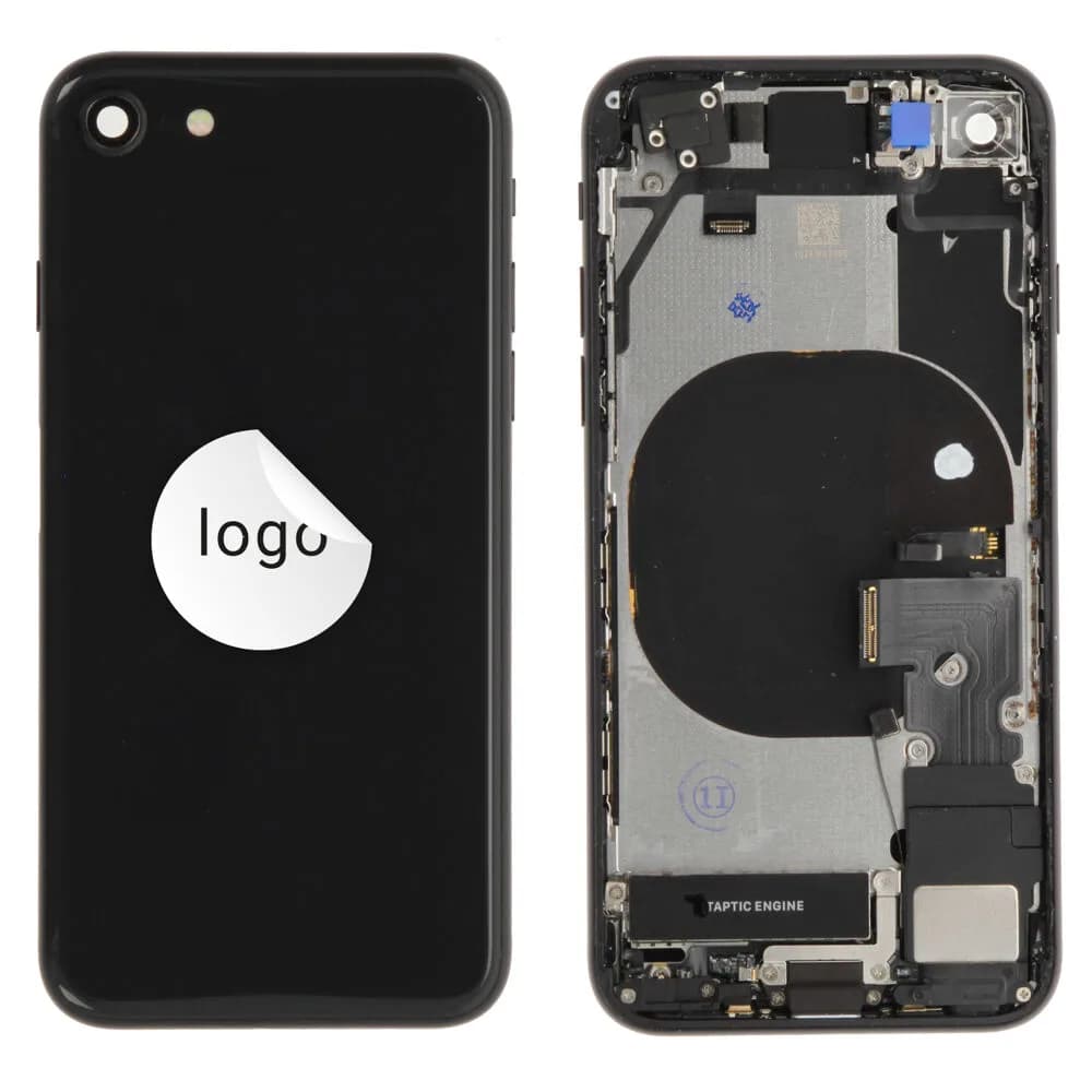 Rear cover incl. small parts iPhone SE (2020) - Pulled C - Black