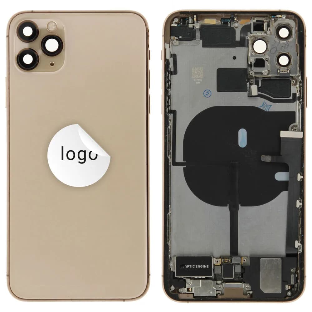 Rear cover incl. small parts iPhone 11 Pro Max - Pulled C - Gold