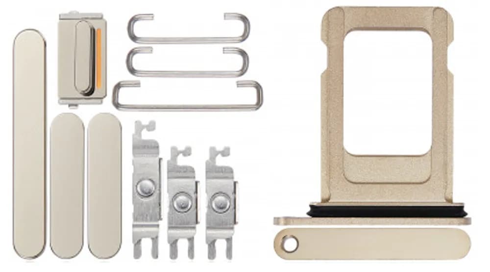 Button set incl. SIM tray iPhone 14 Pro Max - Pulled - Gold