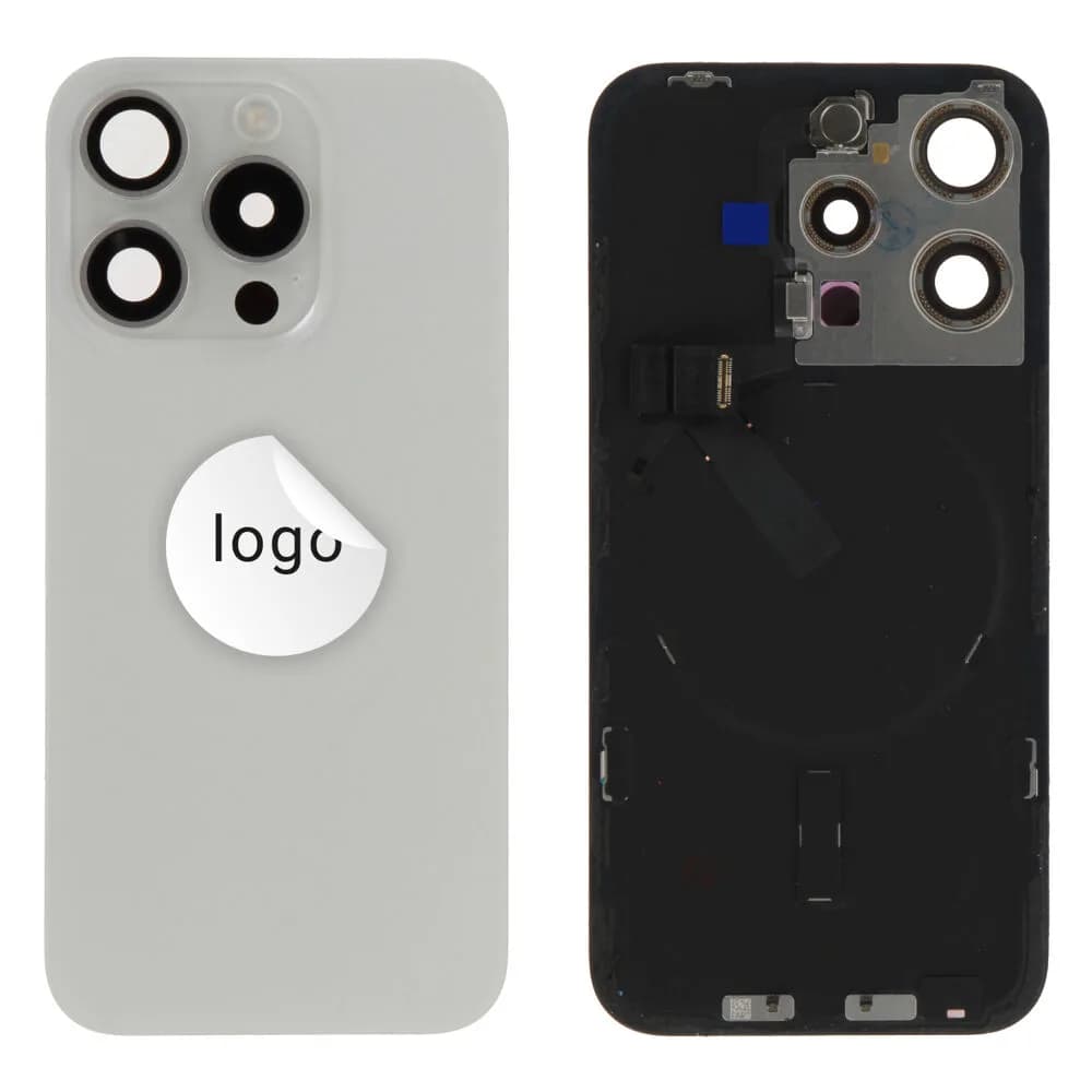 Back glass iPhone 15 Pro - Pulled B - White