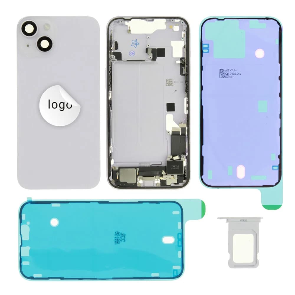 Rear cover incl. small parts iPhone 14 - Pulled C - Purple