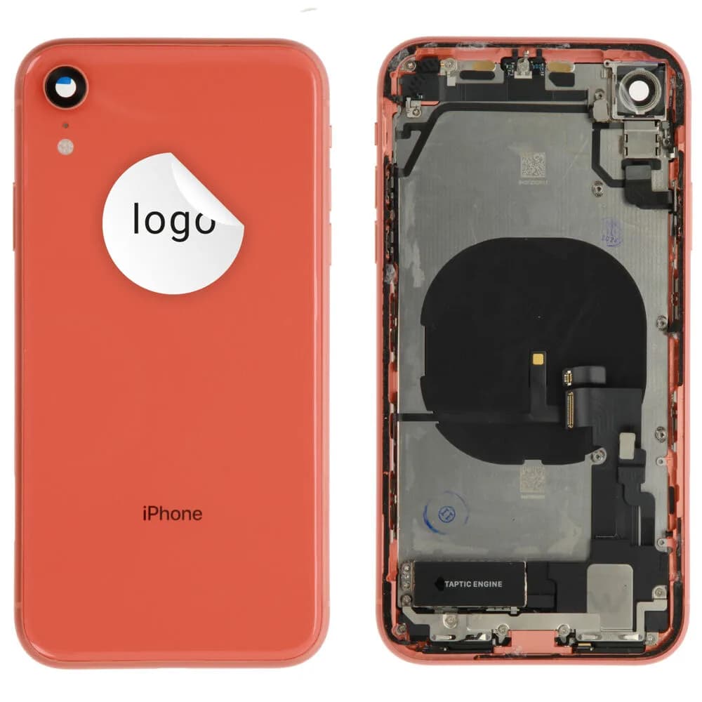 Rear cover incl. small parts iPhone XR - Pulled A - Coral