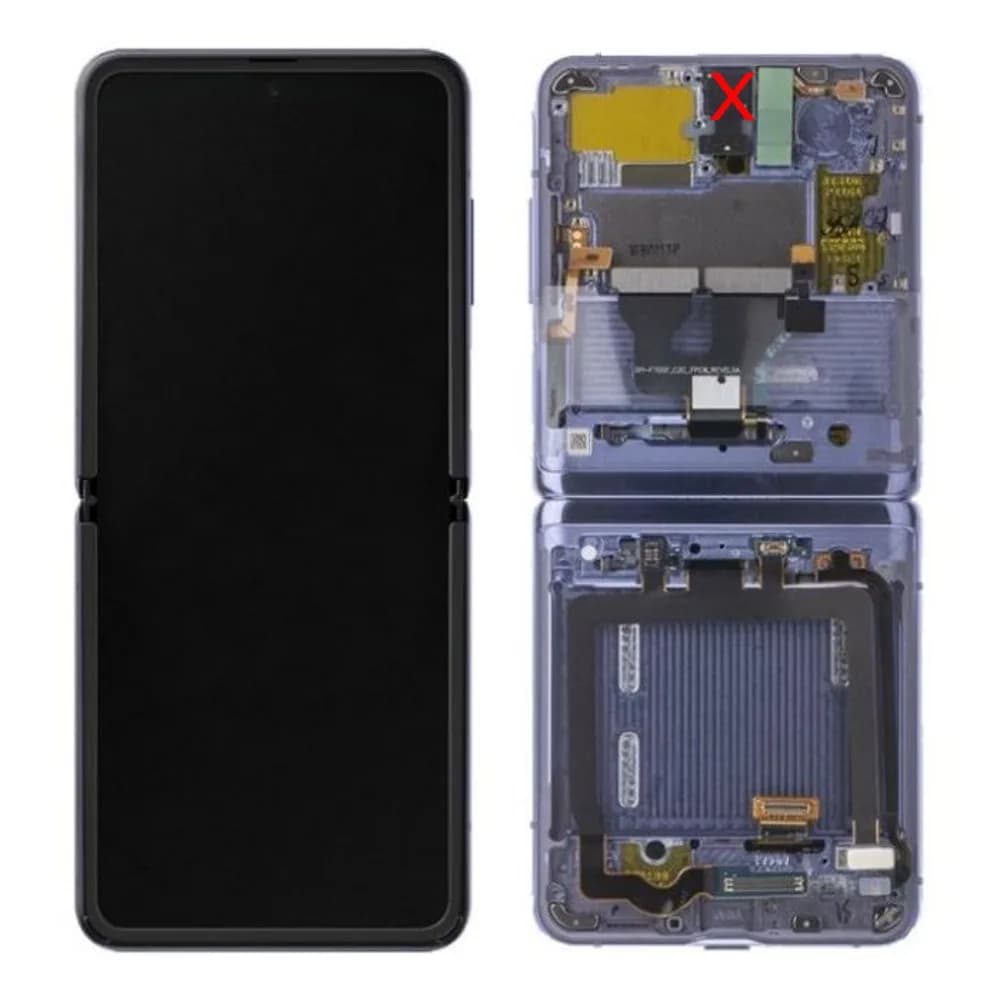 Display excl. camera Samsung Galaxy Z Flip - Original - Purple