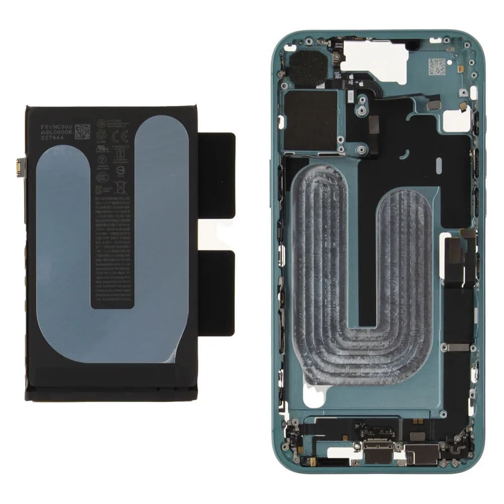 Middle frame incl. battery Apple iPhone 16 Plus - Original - Green