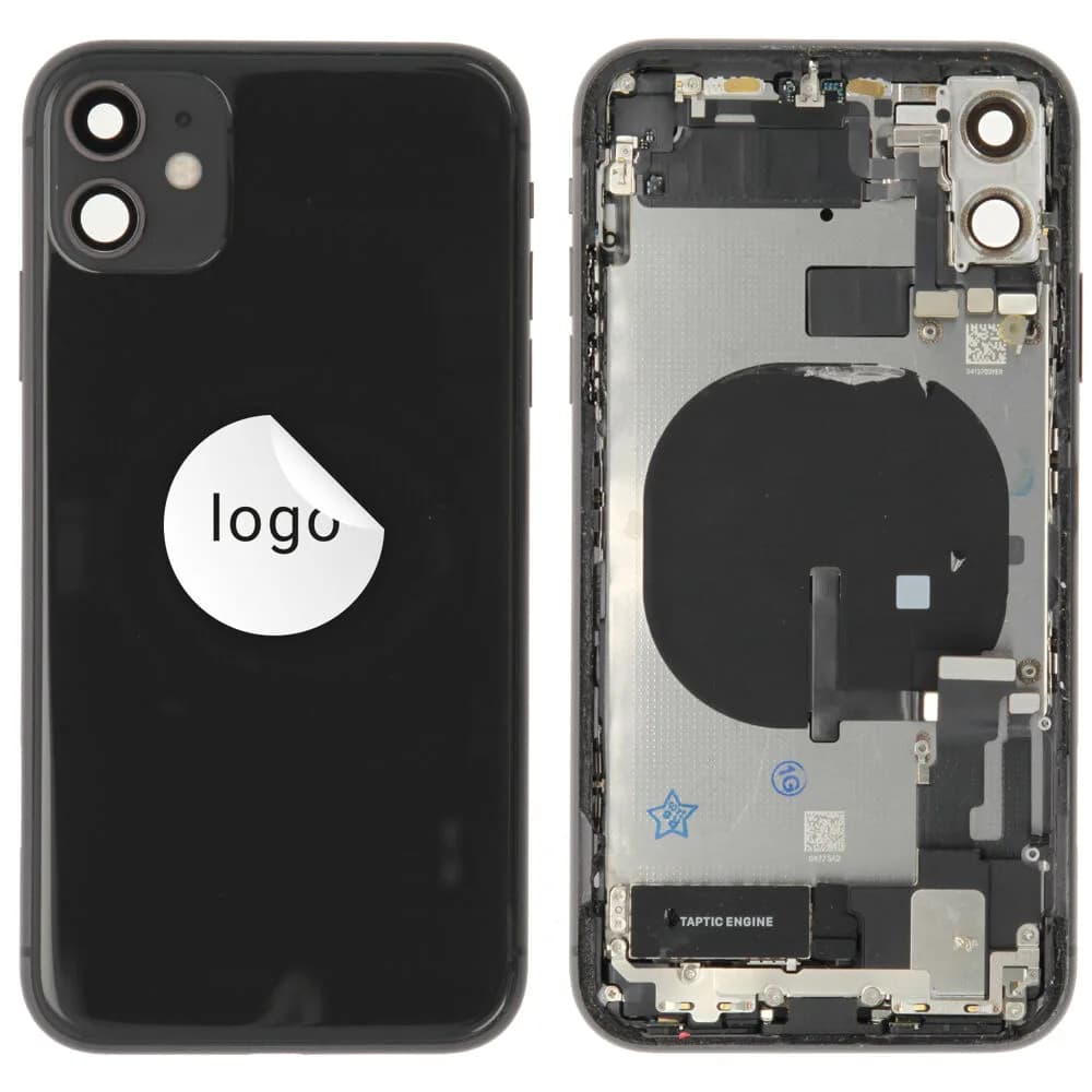 Rear cover incl. small parts iPhone 11 - Pulled A - Black