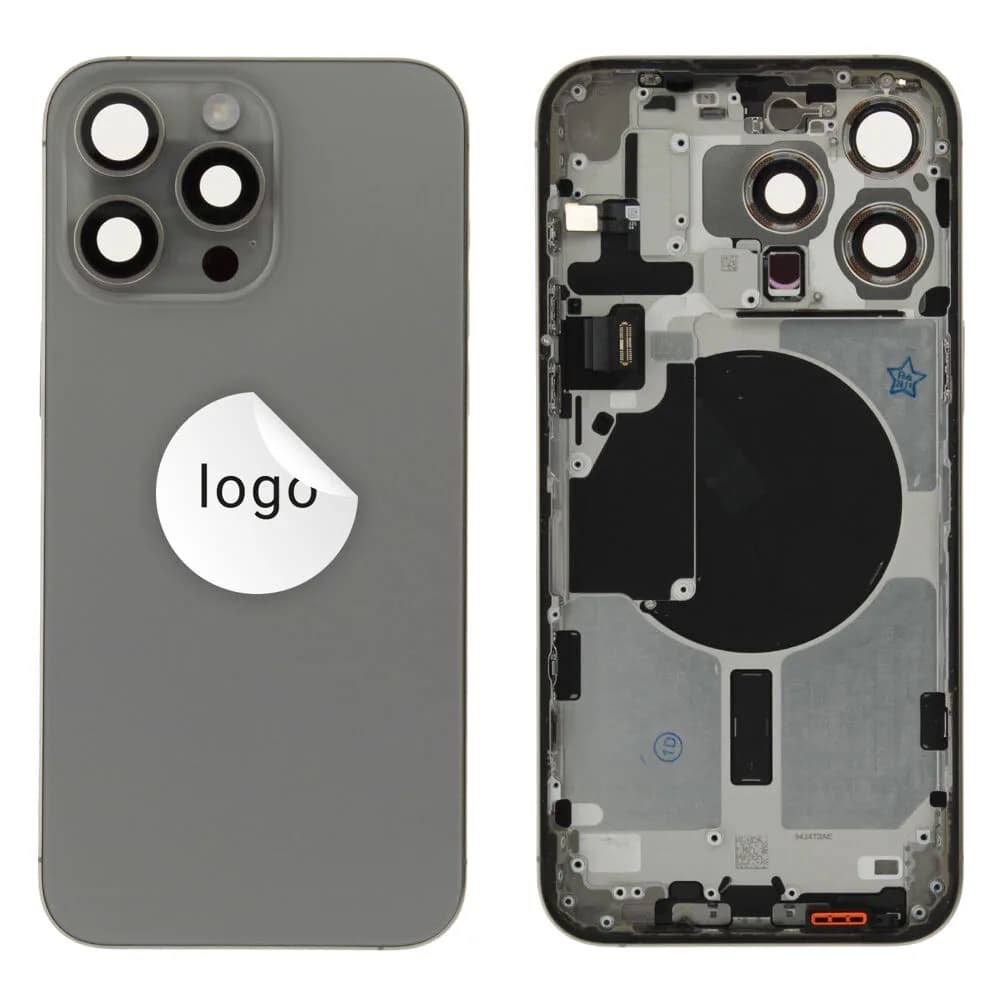 Rear cover excl. small parts iPhone 15 Pro Max - Pulled A - Grey