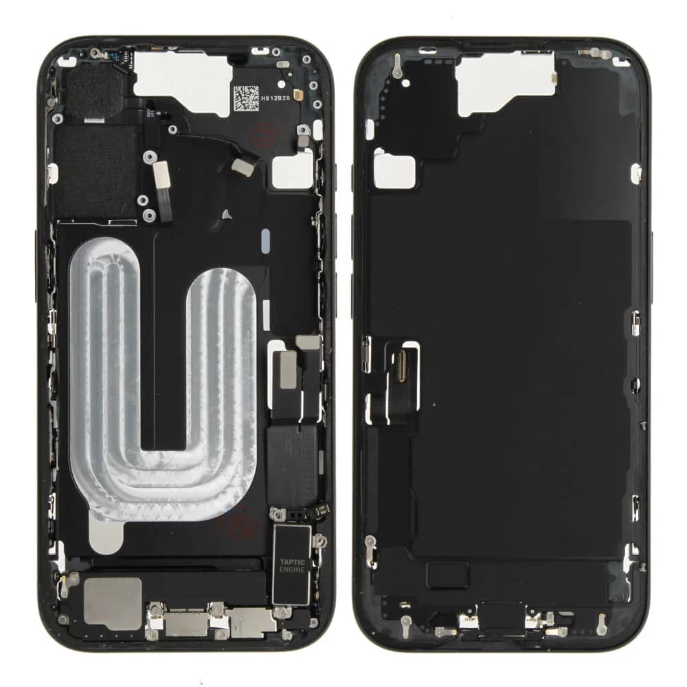 Middle frame incl. small parts iPhone 16 - Pulled C - Black