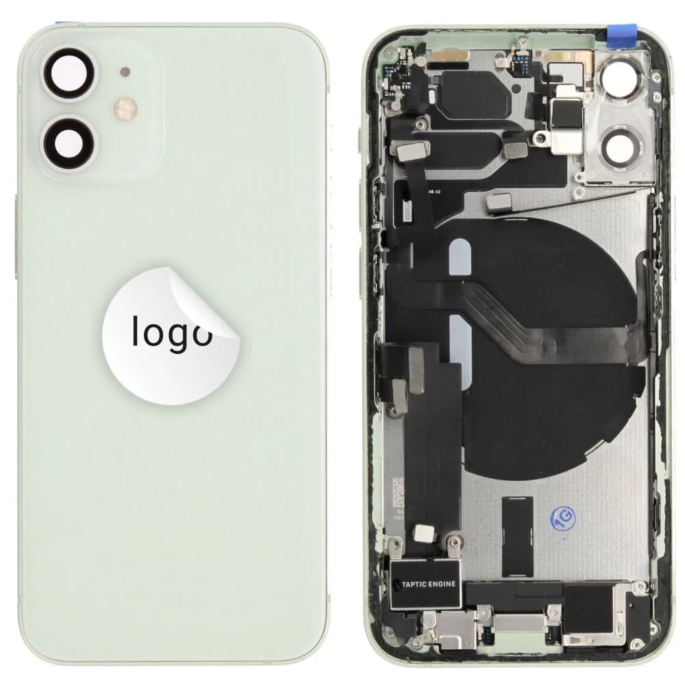 Rear cover incl. small parts iPhone 12 mini - Pulled B - Green