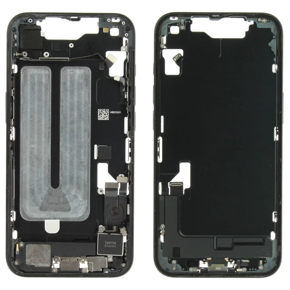 Middle frame incl. small parts iPhone 16e - Pulled A - Black