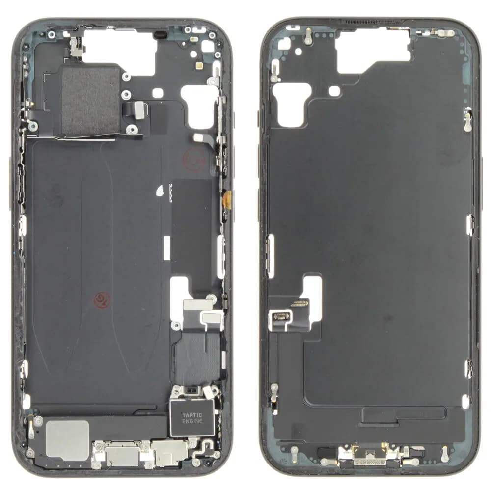 Middle frame incl. small parts iPhone 15 - Pulled B - Black