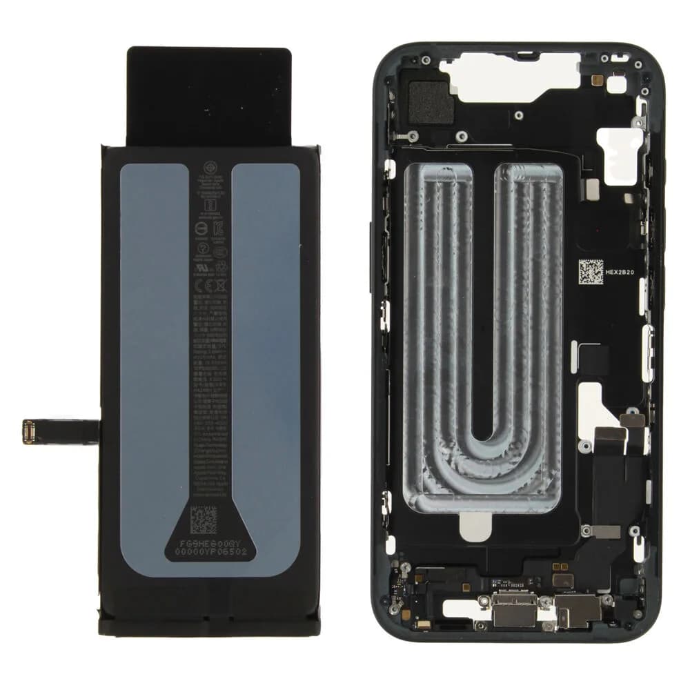 Middle frame incl. battery Apple iPhone 16e - Original - Black