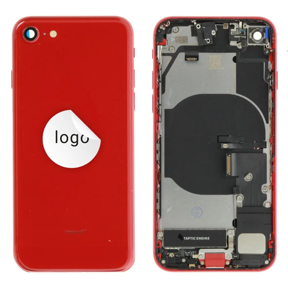 Rear cover incl. small parts iPhone SE (2022) - Pulled A - Red