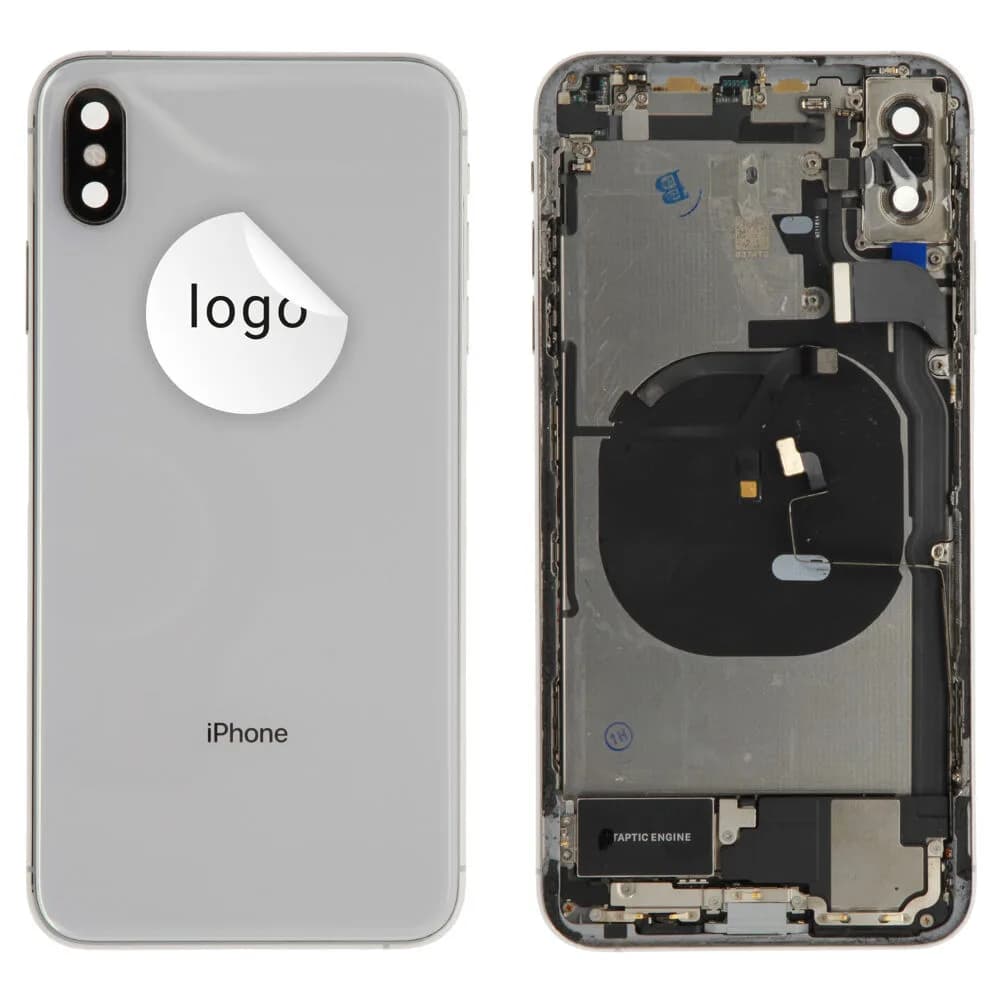 Back cover incl. small parts iPhone XS Max - Pulled B - Silver