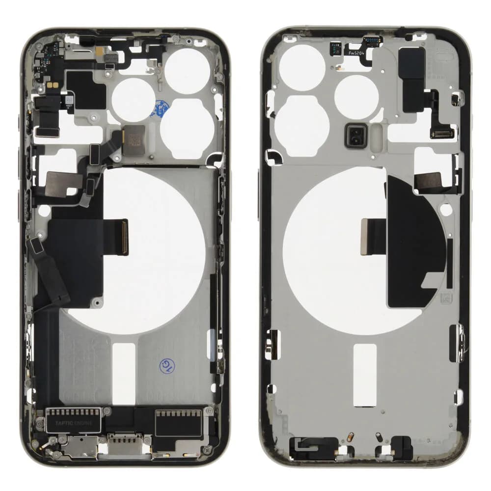 Middle frame incl. small parts iPhone 15 Pro - Pulled A - Grey