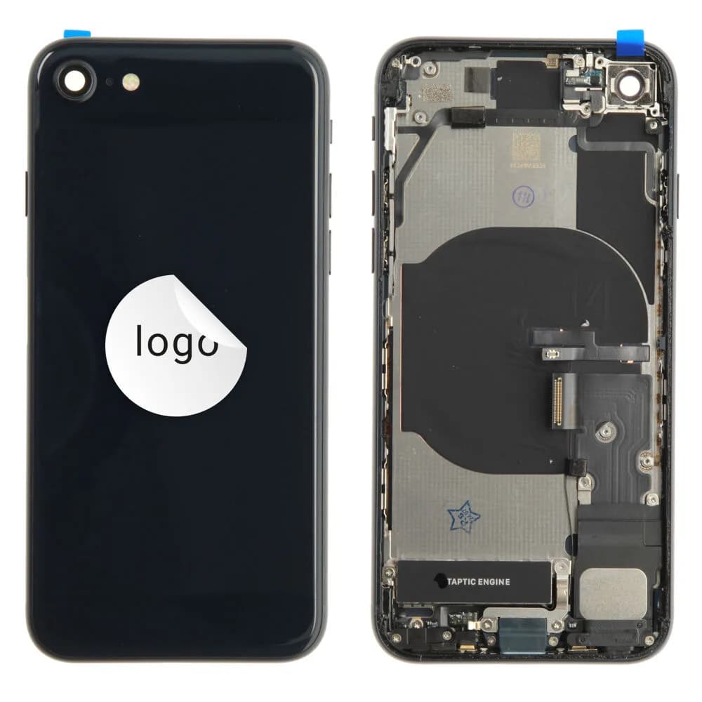 Rear cover incl. small parts iPhone SE (2022) - Pulled B - Black