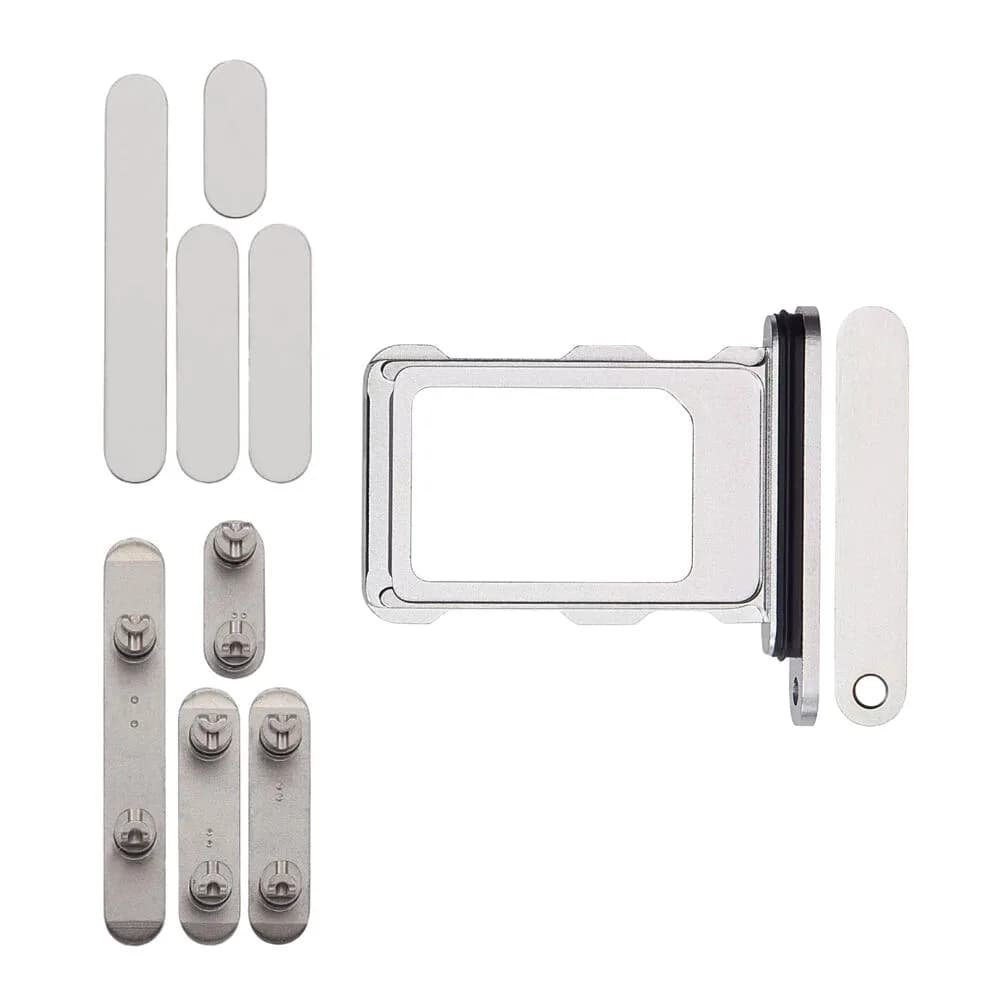 Keyset incl. SIM card tray iPhone 16 Pro - Pulled - White