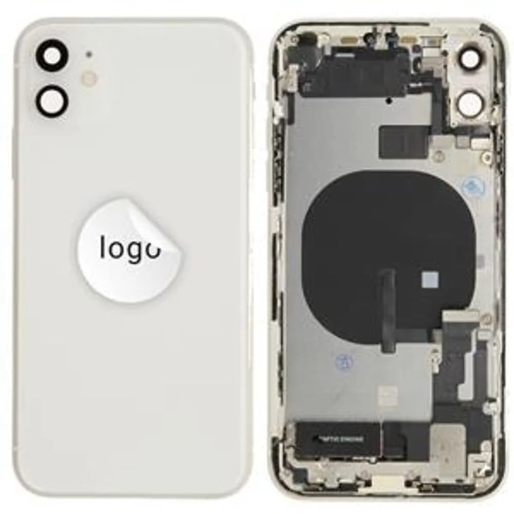 Rear cover incl. small parts iPhone 11 - Pulled B - White