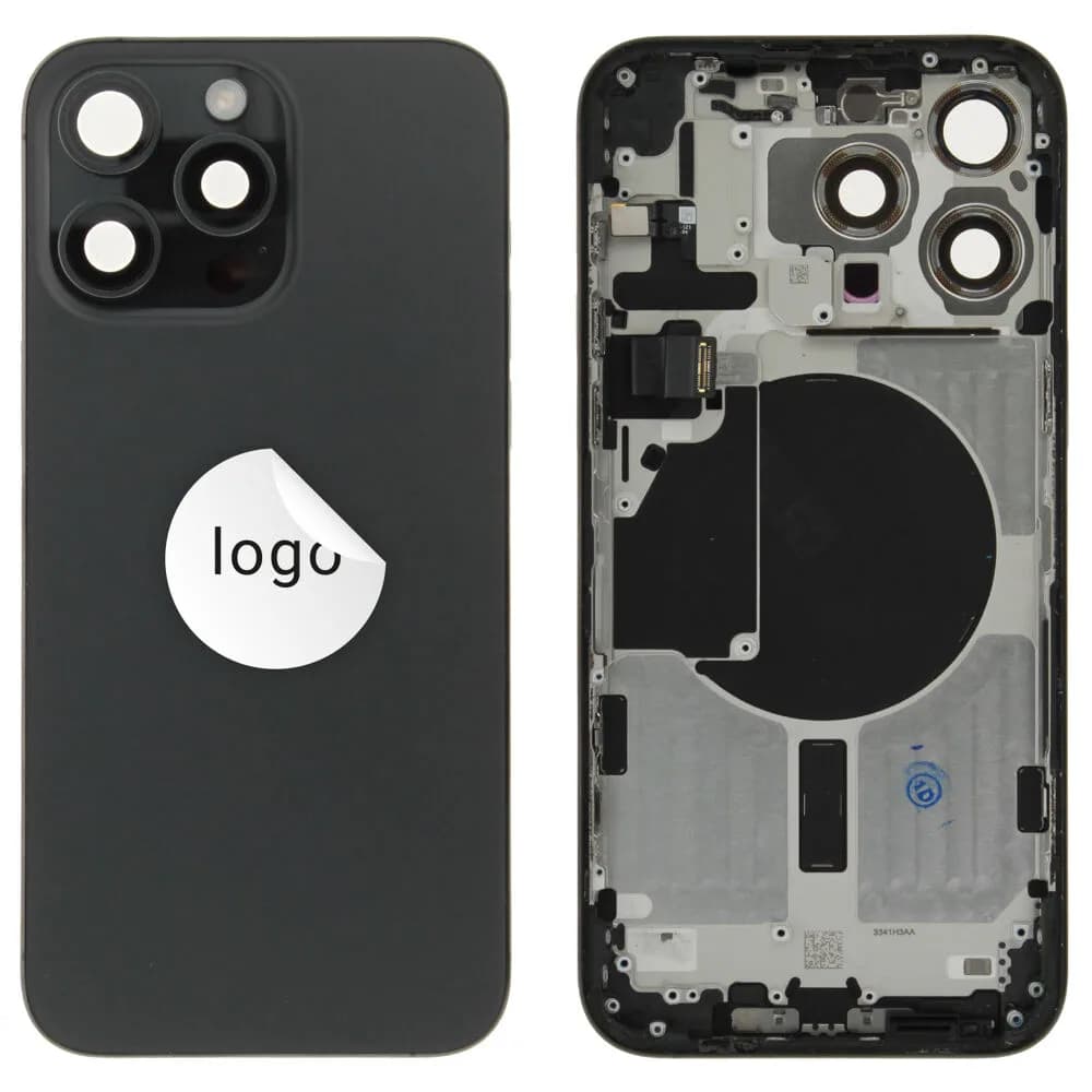Rear cover excl. small parts iPhone 15 Pro Max - Pulled A - Black