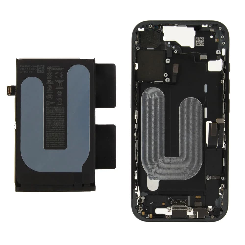 Middle frame incl. battery iPhone 16 - Original - Black