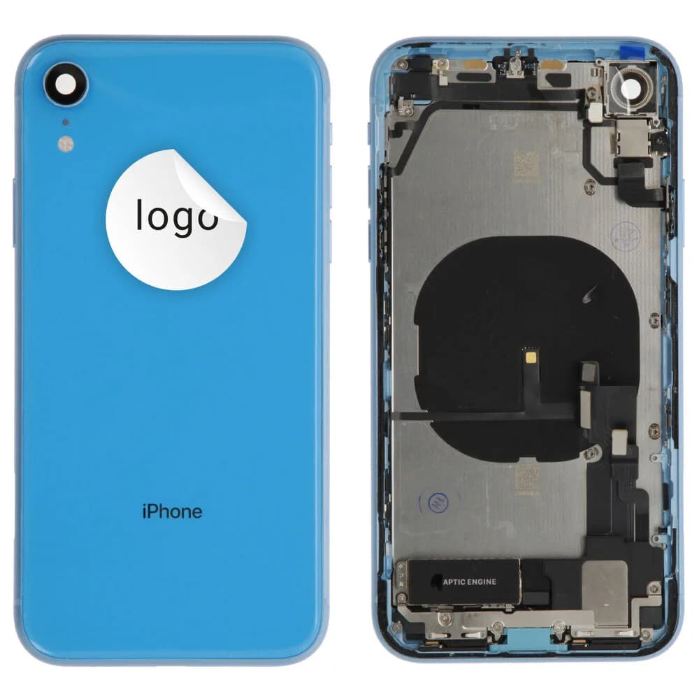 Rear cover incl. small parts iPhone XR - Pulled C - Blue