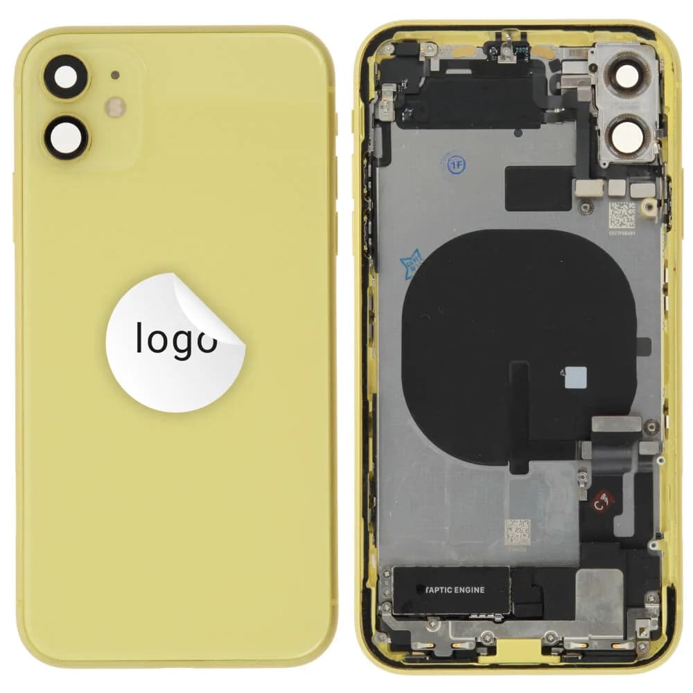 Rear cover incl. small parts iPhone 11 - Pulled C - Yellow