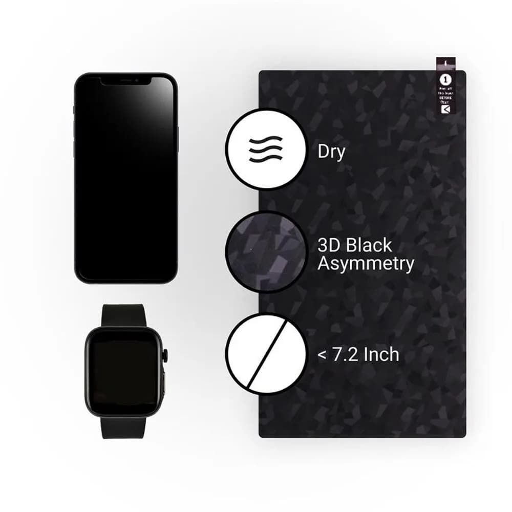 Films (Dry) - Back Skinz 3D Black Asymmetry, Dry, <7,2" (20 pack)