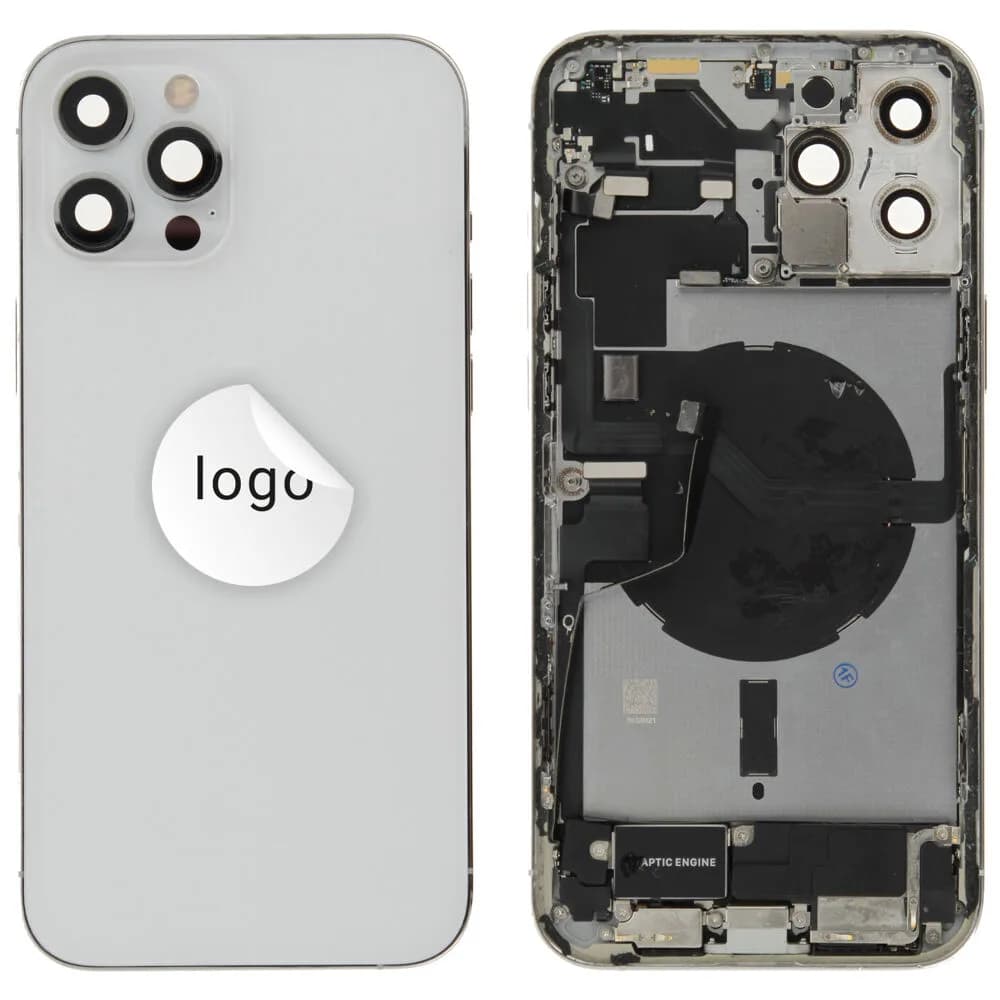 Back cover incl. small parts iPhone 12 Pro Max - Pulled A - Silver