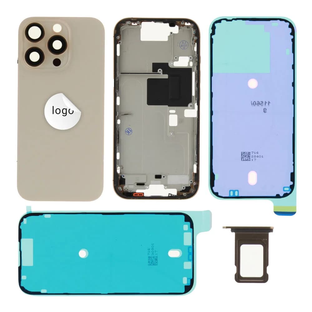 Rear cover excl. small parts iPhone 16 Pro - Pulled A - Desert Titanium