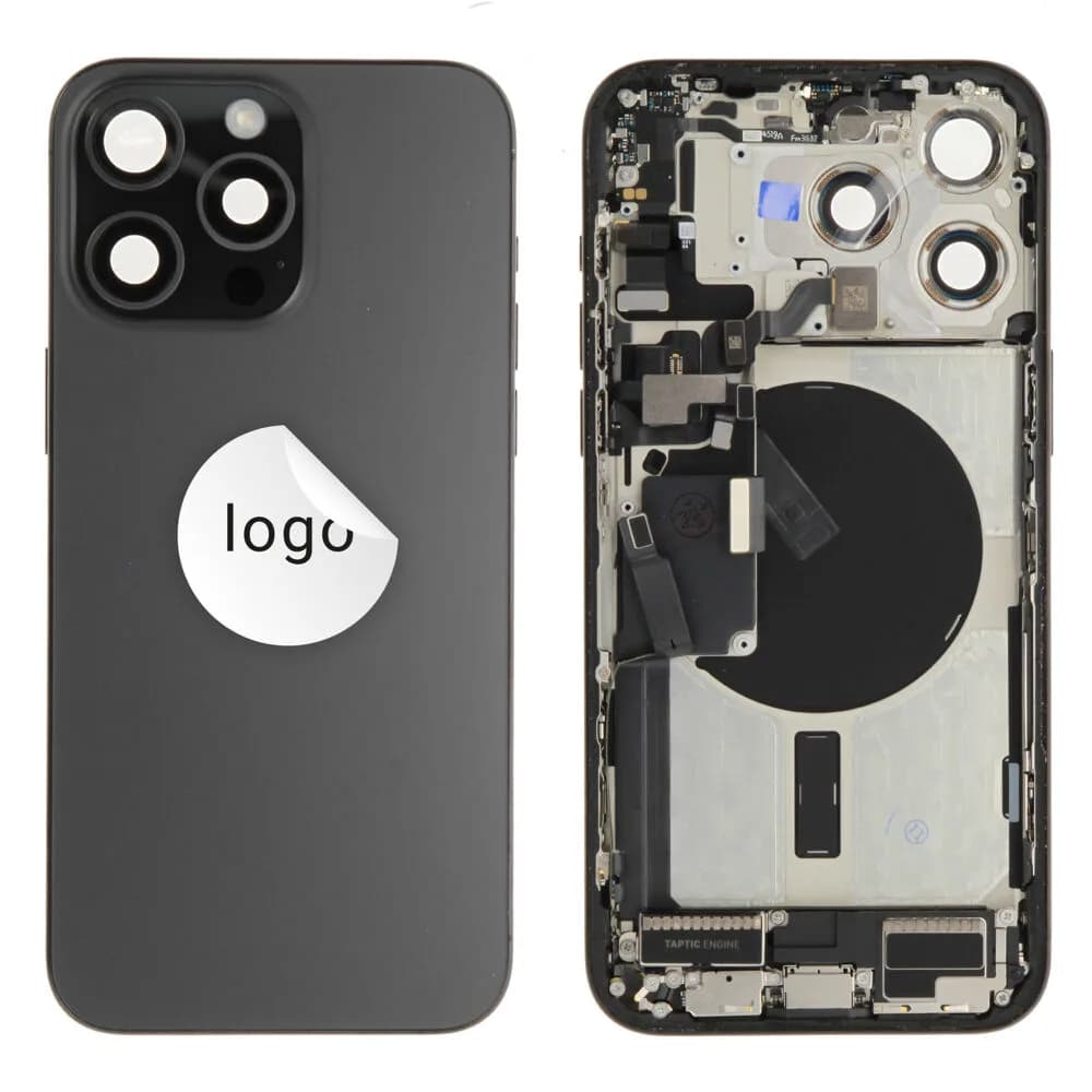 Rear cover incl. small parts iPhone 15 Pro Max - Pulled A - Black