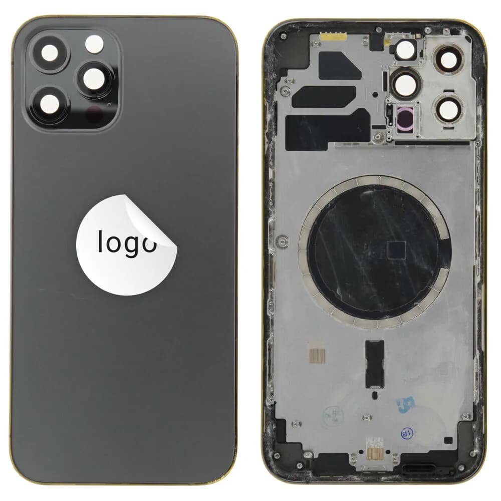 Back cover excl. small parts iPhone 12 Pro Max - Pulled A - Black